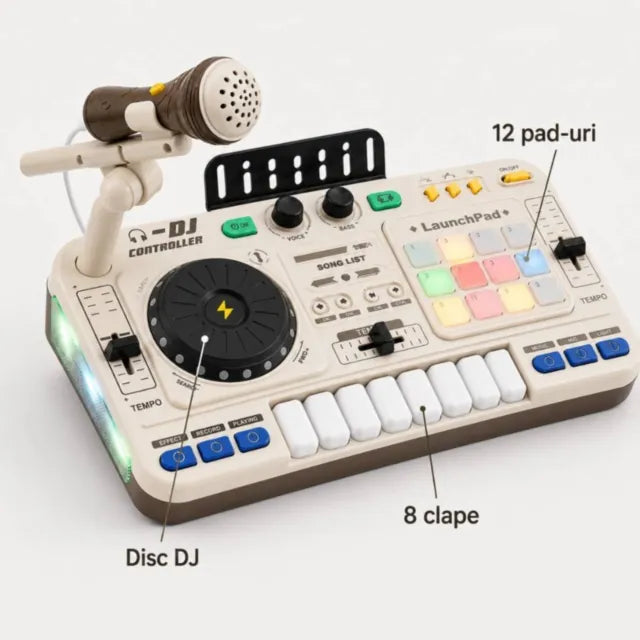 Mixer DJ muzical pentru copii cu microfon și lumini 22527tt