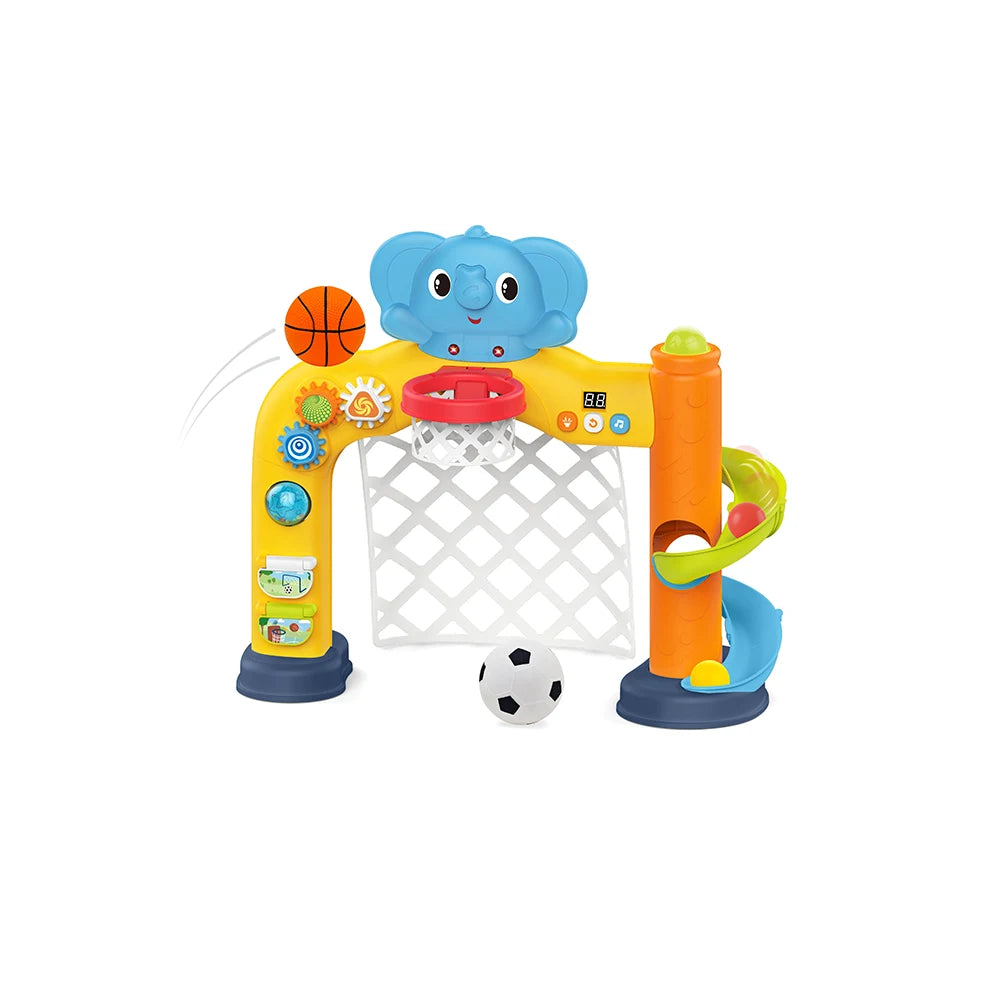 Poartă de fotbal cu coș de baschet și activități interactive, Huanger HE0574 (22375)