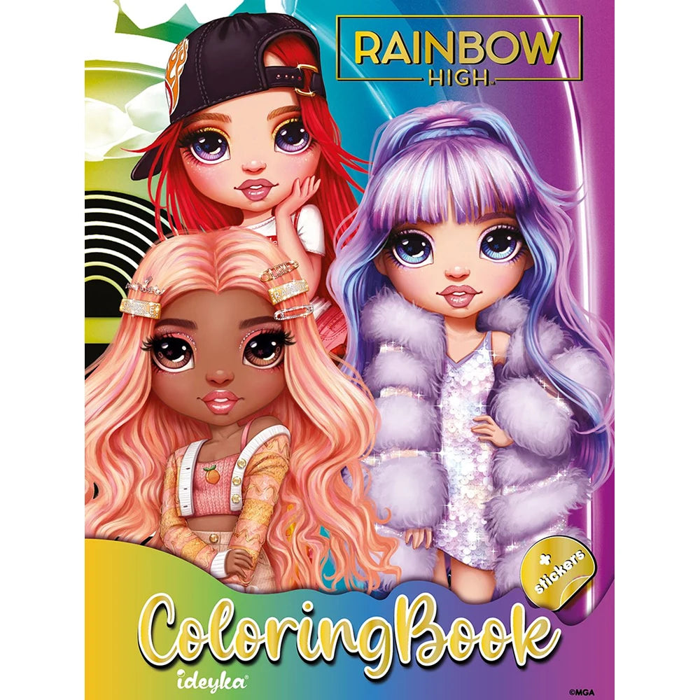 Carte de colorat cu autocolante și activități Rainbow High 2, Ideyka (LCB30)