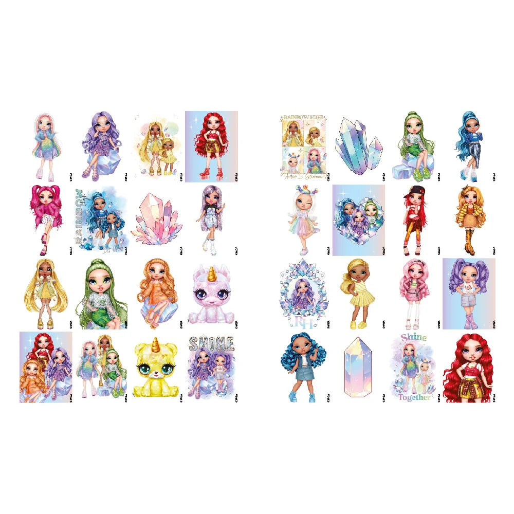 Carte de colorat cu autocolante și activități Rainbow High Bright Crystals, Ideyka (LCB49)