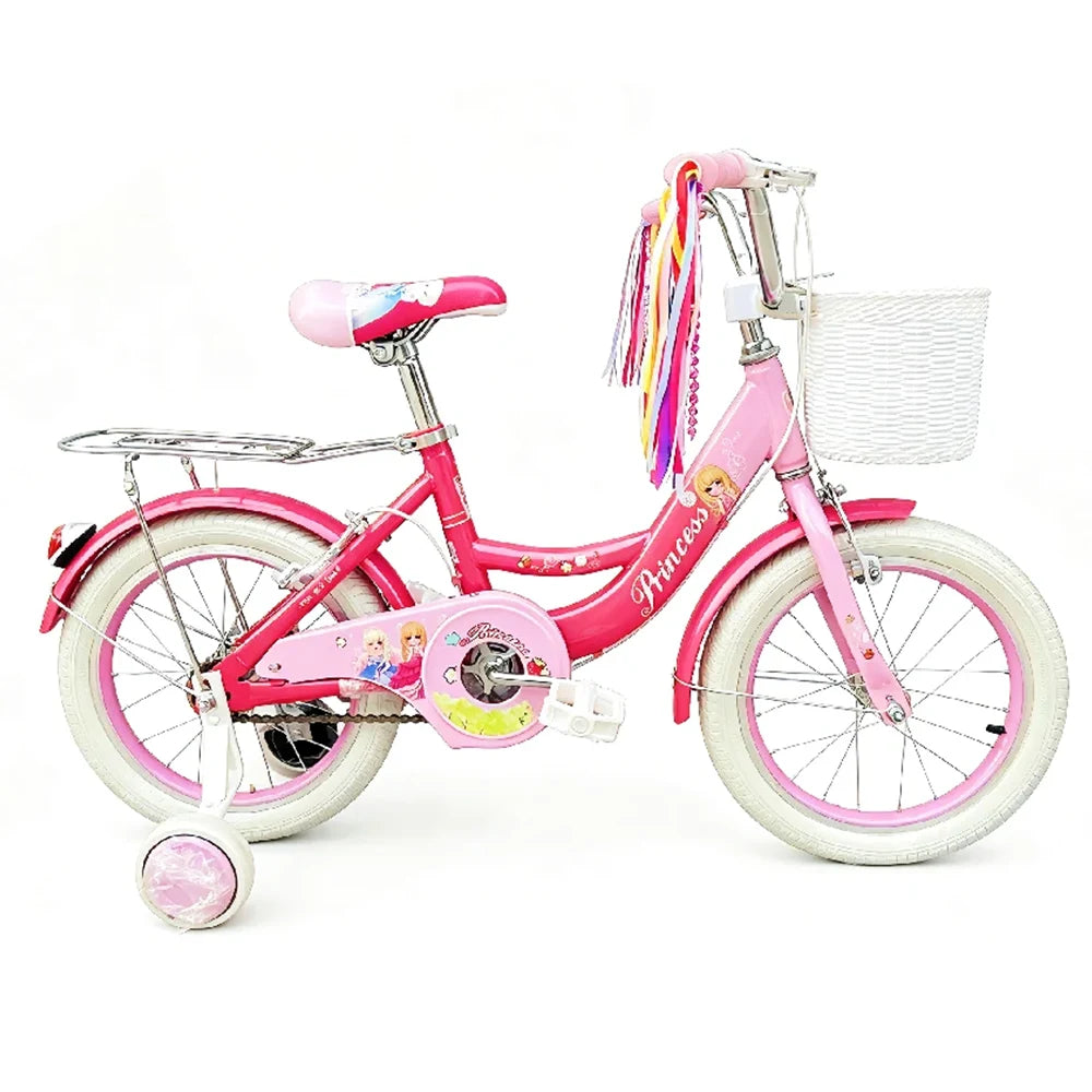 Bicicletă pentru copii Princess 16″, cu roți ajutătoare 4-6 ani (471587)