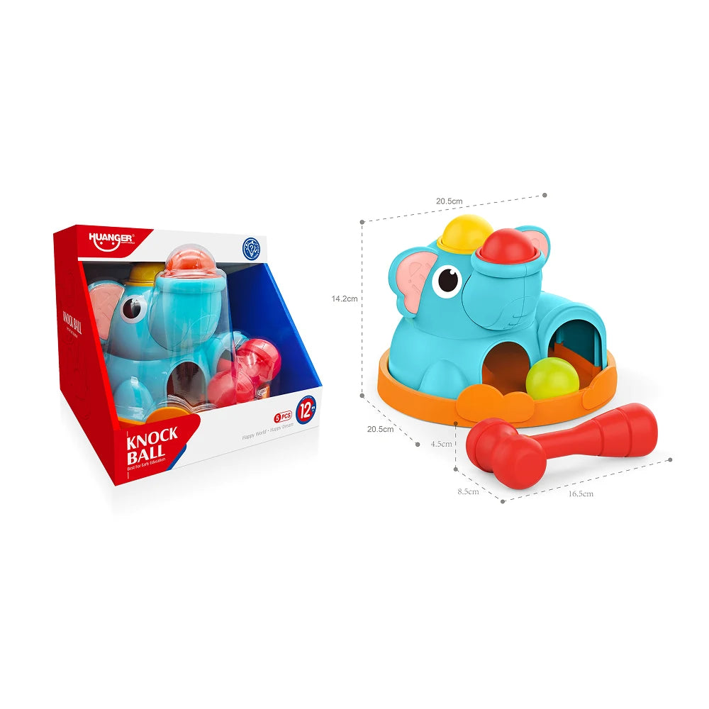 Joc educativ cu ciocănel și bile – elefănțel, Huanger HE0283 (77976)