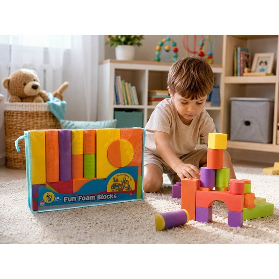 Set de construcție din spumă pentru copii, 60 piese D2510-2132