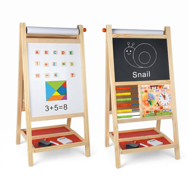 Șevalet din lemn cu două fețe, 46 × 44,2 × 98 cm, cu litere englezești, cod 2557D