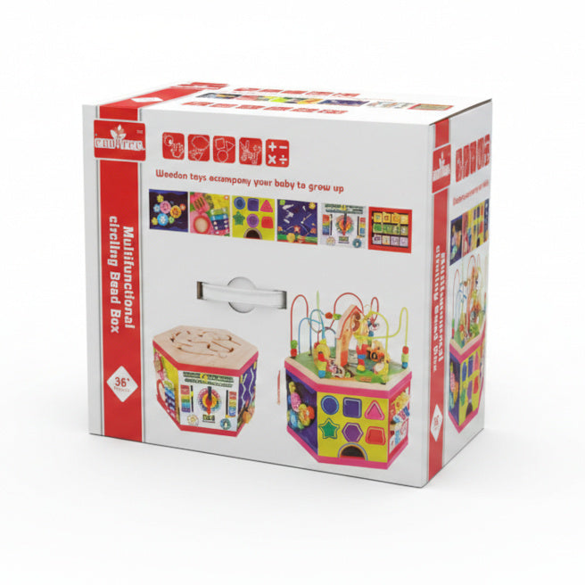 Cub labirint educativ din lemn – Căsuță, cod 1504D