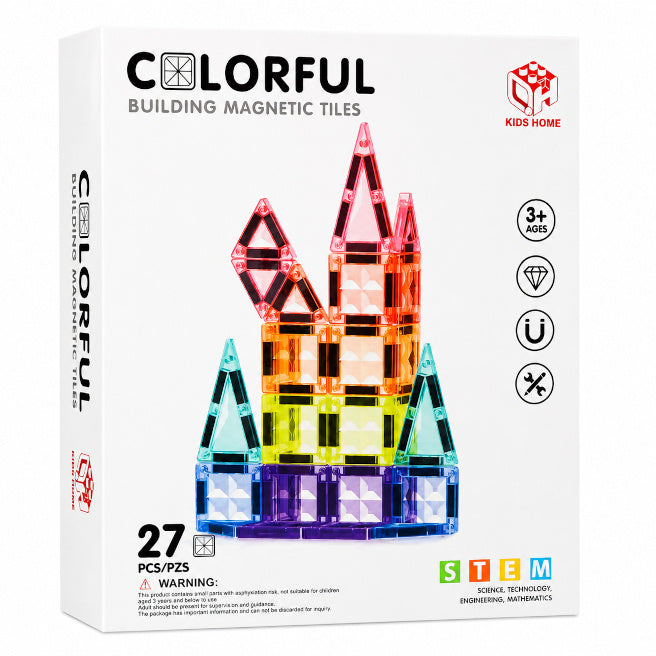 Магнитный конструктор Colorful transparent, 27 деталей, код 10150a