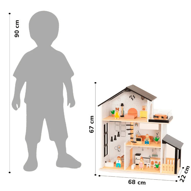 Căsuța pentru păpușă din lemn Tooky Toy, cod 2887D