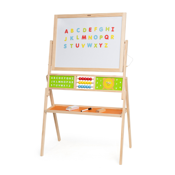 Șevalet pentru copii cu tablă dublă 2 în 1 și panou educativ SKU: 44834