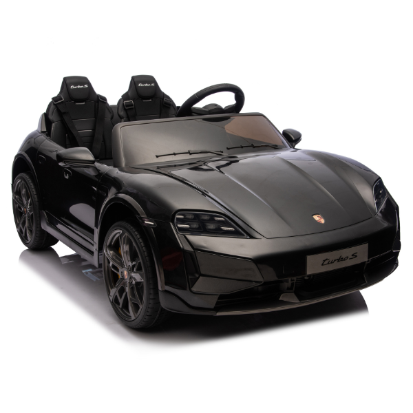 Mașinuță Porsche Taycan, Baterie 12V10Ah, 2 motoare de 35W, roti EVA, scaune din piele SKU: 8540139-2BR_Black