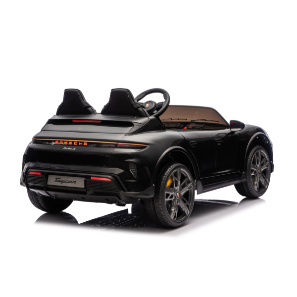 Mașinuță Porsche Taycan, Baterie 12V10Ah, 2 motoare de 35W, roti EVA, scaune din piele SKU: 8540139-2BR_Black