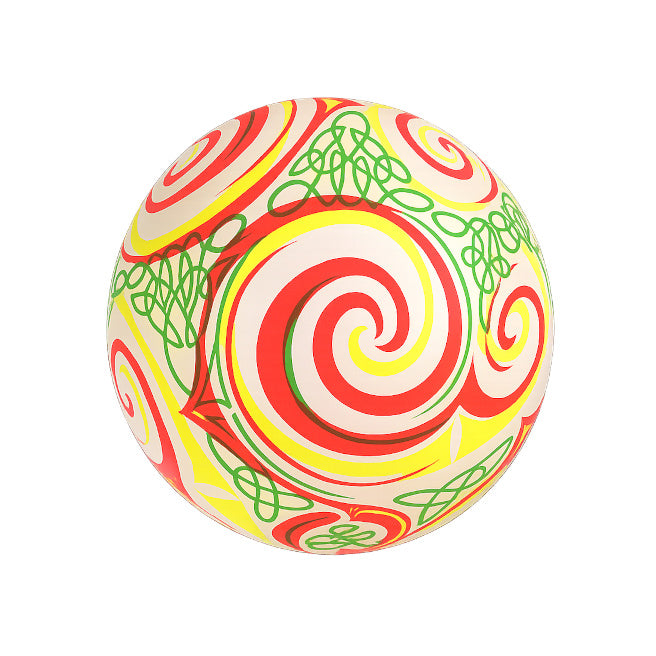 Minge din cauciuc 9", cu spirală, alb/verde/roz, cod 990239