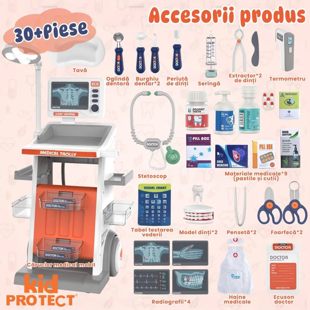 Set doctor pentru copii cu cărucior medical 22584tt