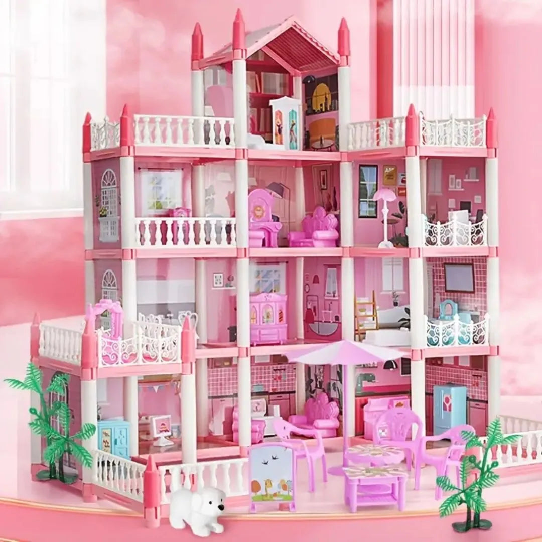 Casă de păpuși mare cu mobilier și figurine 22871tt