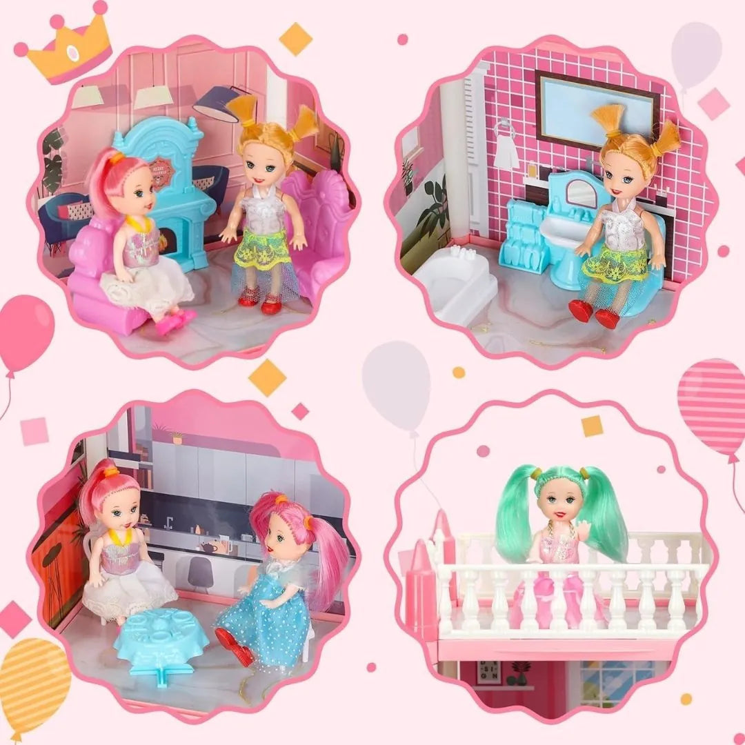 Casă de păpuși mare cu mobilier și figurine 22871tt
