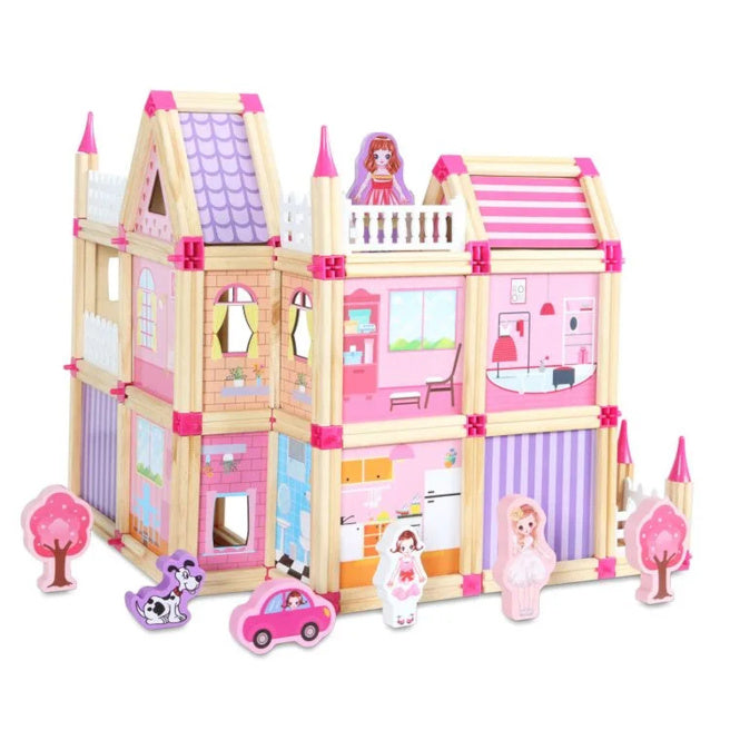 Set de construcție din lemn "Casă", 298 piese, cod 10652a