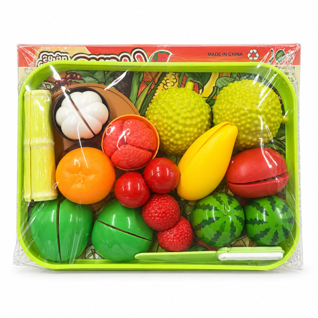 Set 13 fructe de jucărie pentru tăiat și curățat, cod 10631a