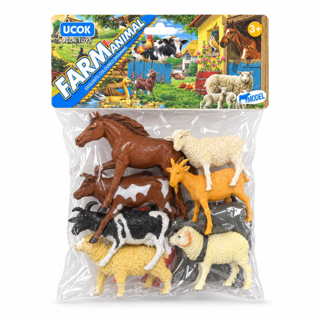 Set de 8 figurine animale de fermă de 13 cm, cod 10611a