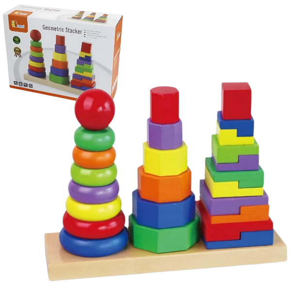Set piramide din lemn „Forme geometrice” SKU: 50567