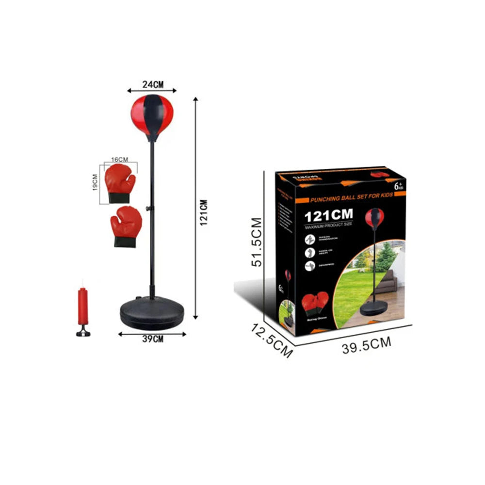 Set de box pentru copii cu suport, mănuși și pompă (47813)