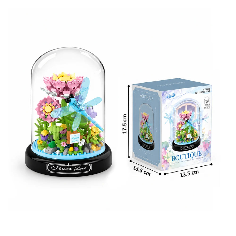 Set de construcție Flori și libelulă din mini blocuri, 568 piese (54976)