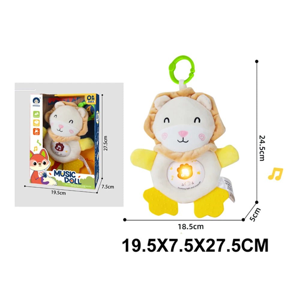 Музыкальная игрушка со светом и кольцом для подвешивания, Лев (25333)