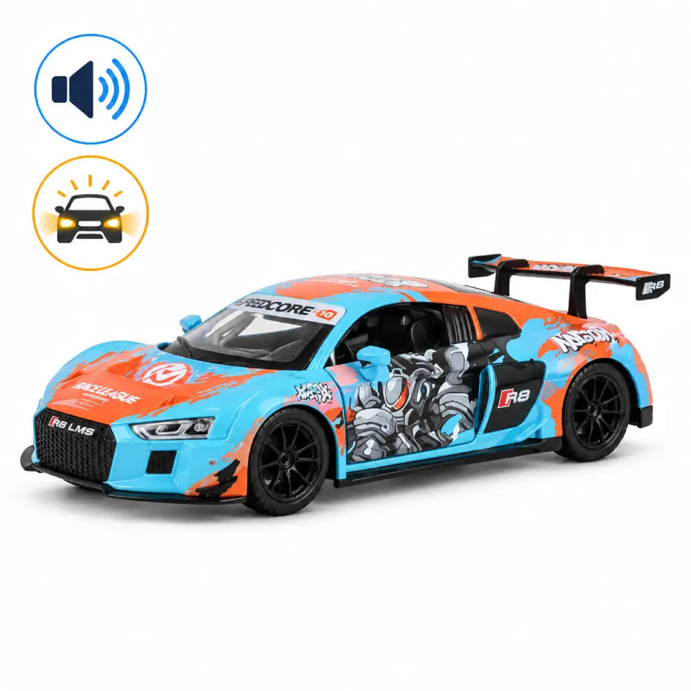 Mașină din metal Audi R8 LMS, scară 1:24, albastră, MSZ (68291A/2)