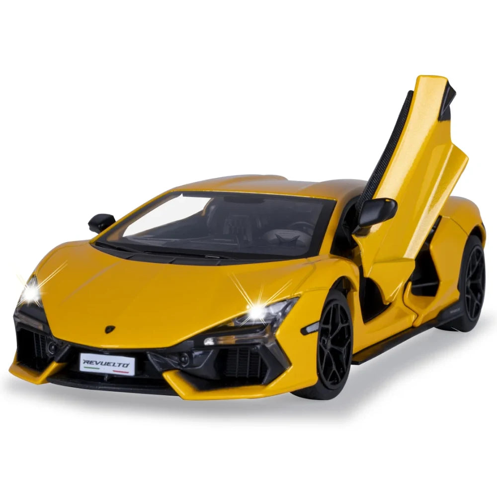 Mașină din metal Lamborghini Revuelto, scară 1:24, galbenă, MSZ (68200A/2)