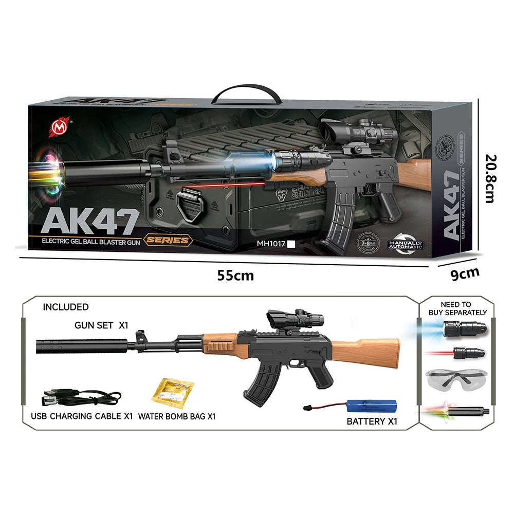Pușcă electrică AK47 cu bile de gel (57644)