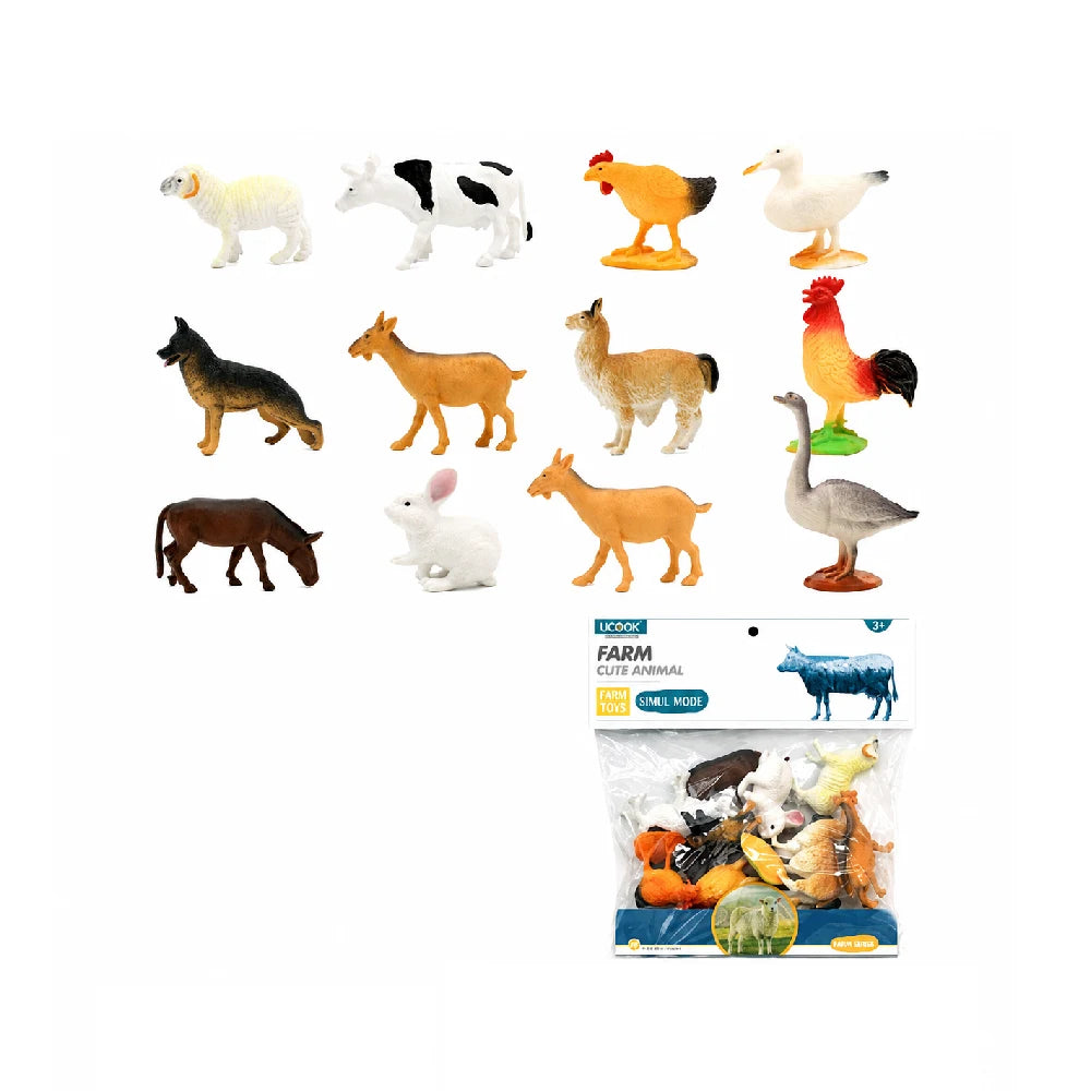 Set figurine animale de fermă, 12 piese (49430)