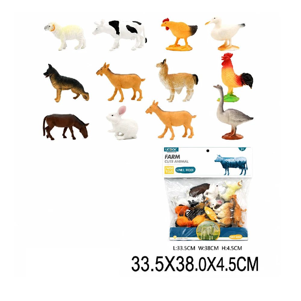 Set figurine animale de fermă, 12 piese (49430)