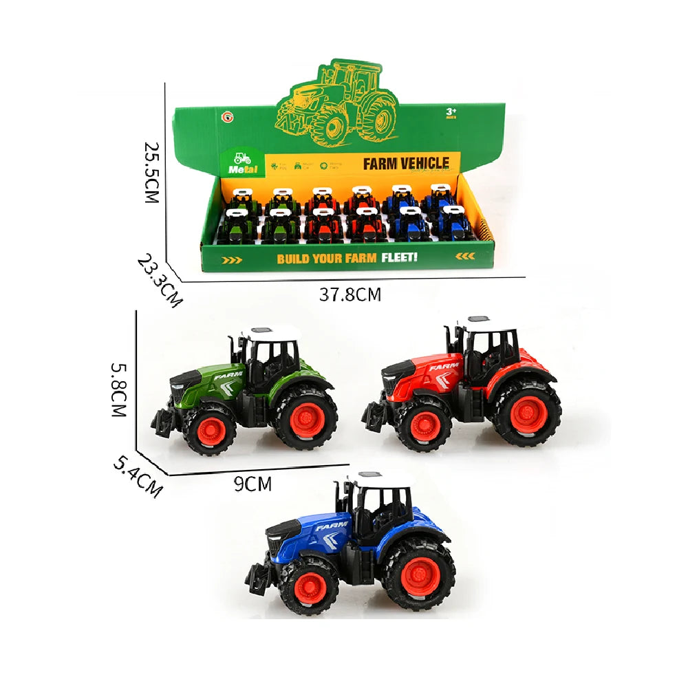 Tractor din metal cu inerție, 12 bucăți (34504) la bucata