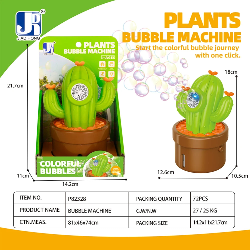 Aparat pentru baloane de săpun Cactus, cu lumini (88199)