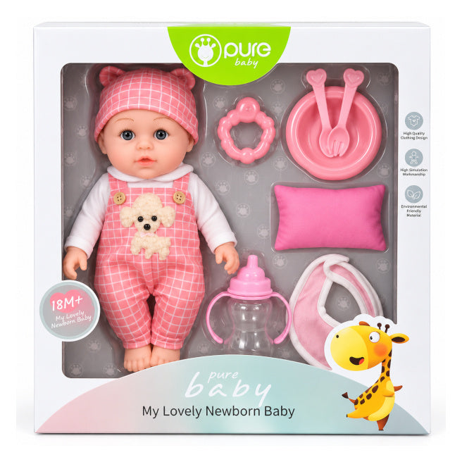 Păpușă bebeluș 30,5 cm cu accesorii pentru îngrijire, cod 10636a