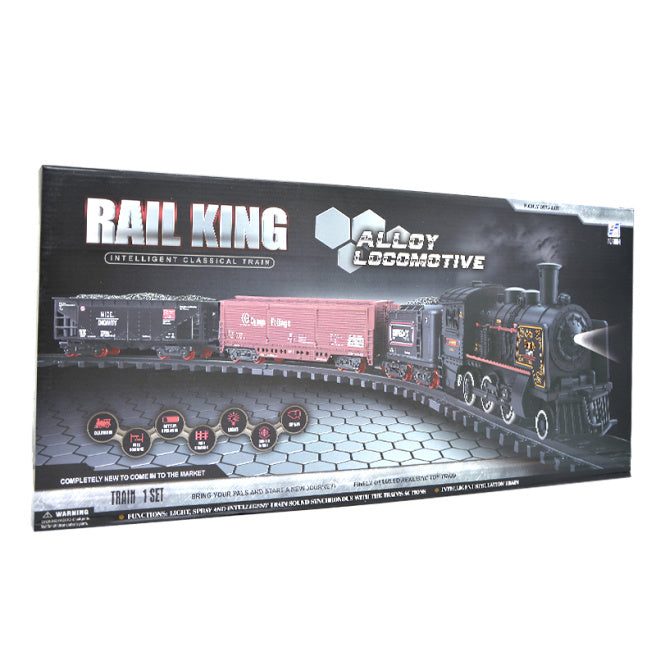 Set de joaca tren "Rail King" cu lumina si sunet, cod 602066