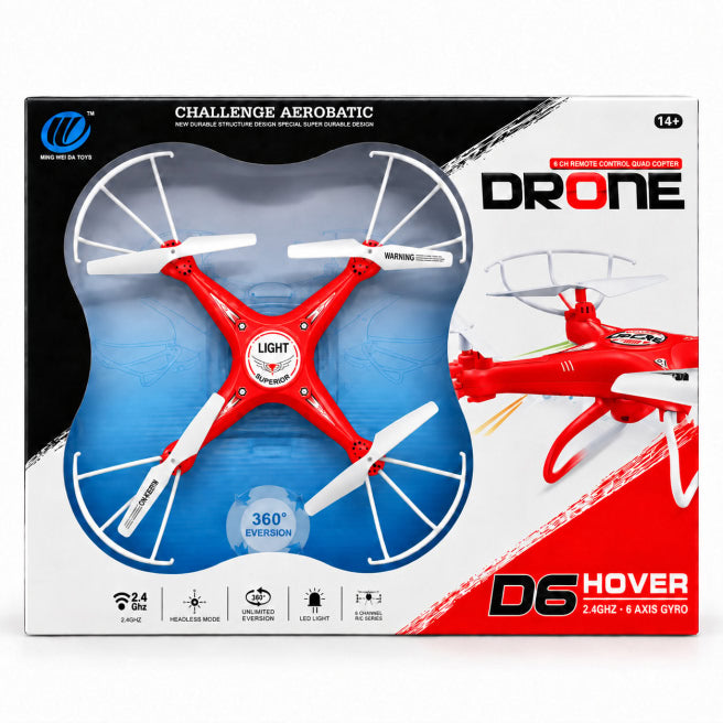 Dronă cu telecomandă Hover F8, roșie, cod 3399D
