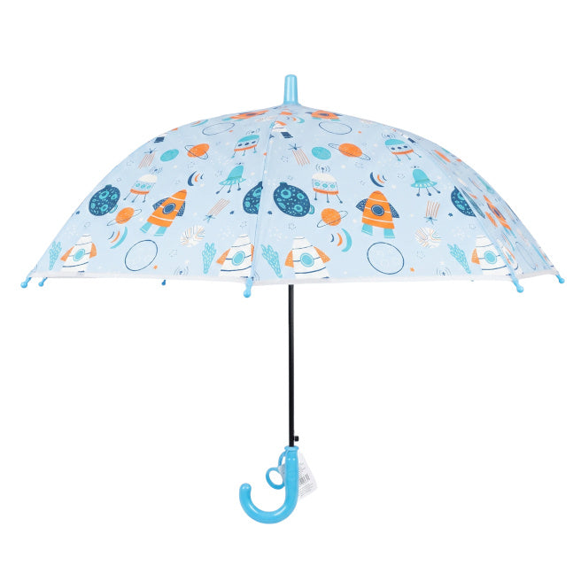 Umbrelă pentru copii albastru deschis, cu rachete, cod 2502D