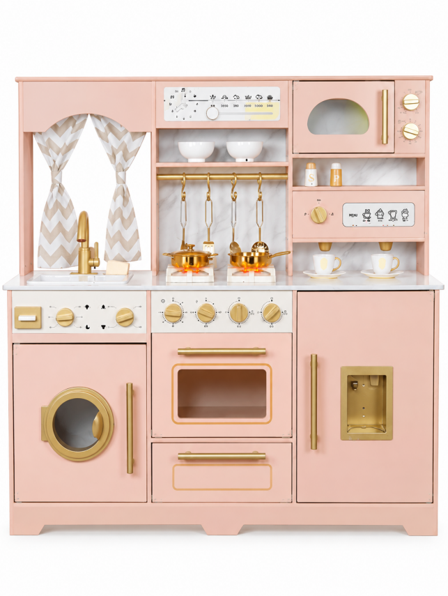 Bucatarie din lemn cu functii si accesorii 109*32*102см, roza, W10C853B cod:719644