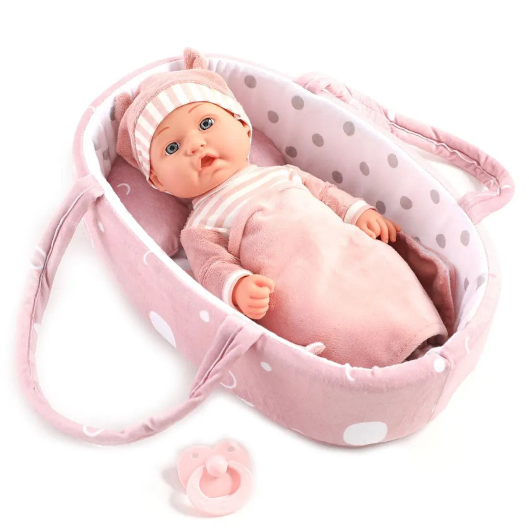 Păpușă Bebeluș Realistă 30 cm cu Pătuț și Păturică 22591tt