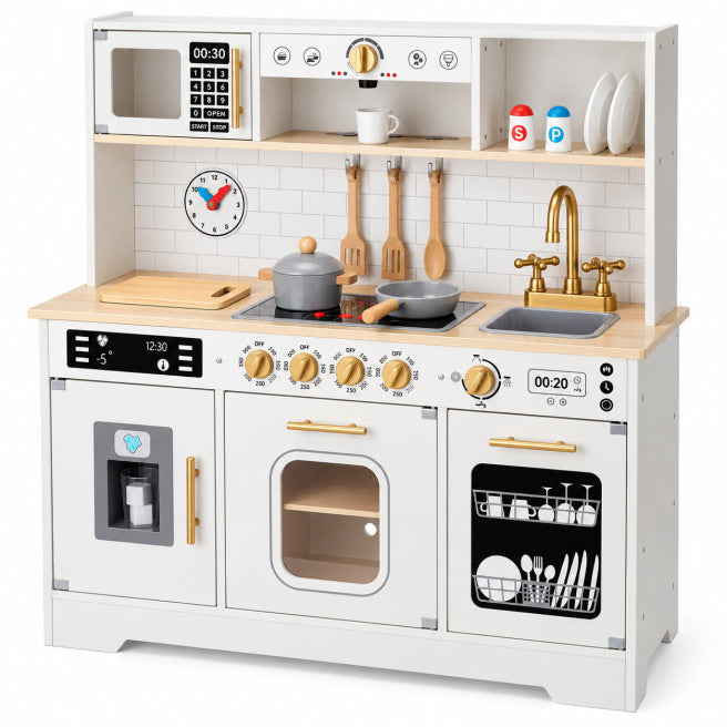 Bucatarie din lemn cu sunet si lumini, 88 × 30 × 88 cm, cod 3080D