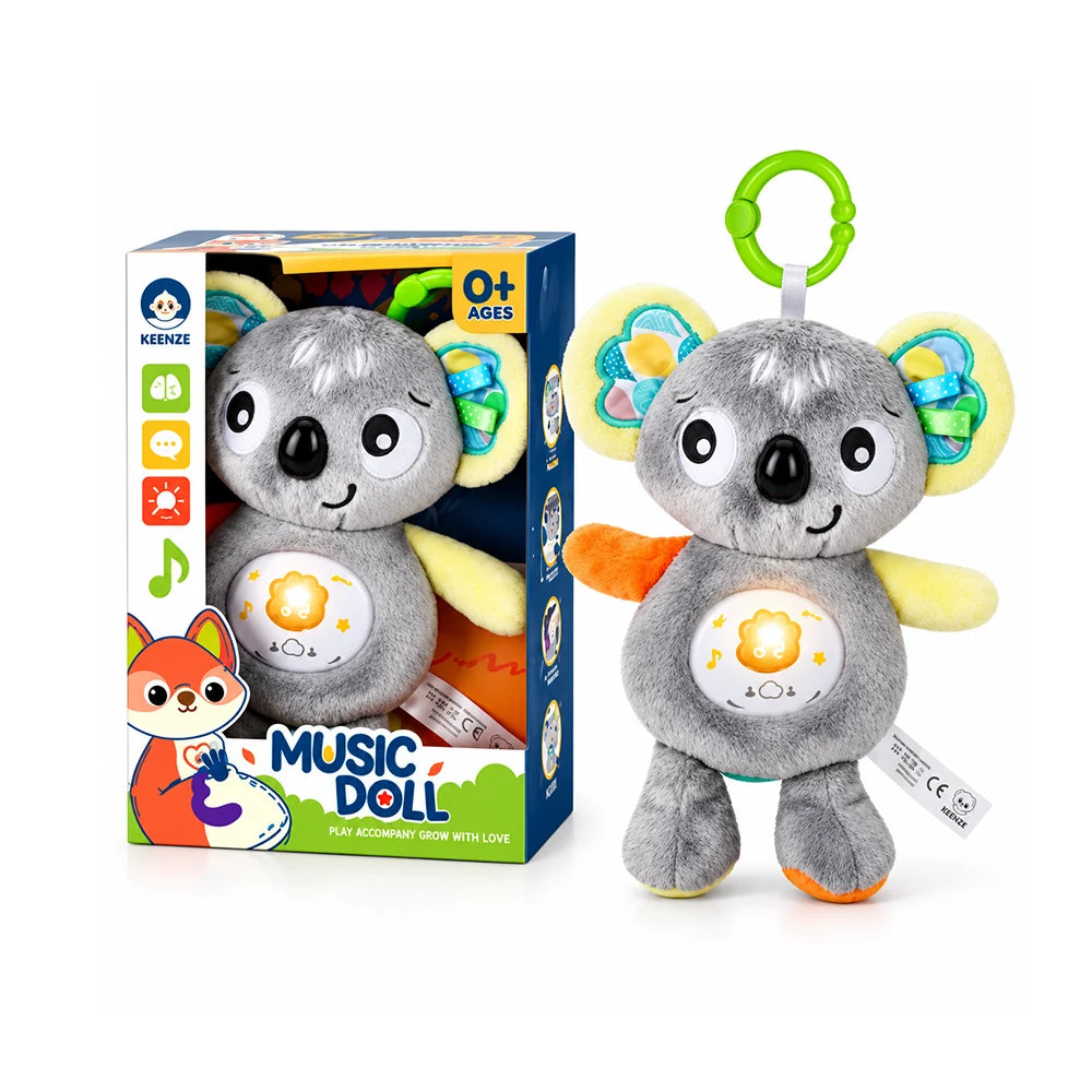 Jucărie muzicală cu lumină și inel de agățare, Koala (25357)