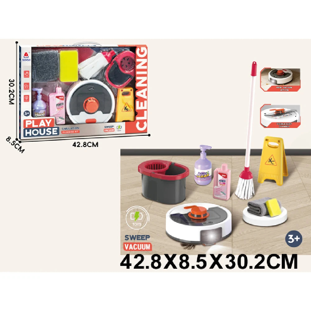 Set de curățenie pentru copii cu aspirator robot și accesorii (05934)