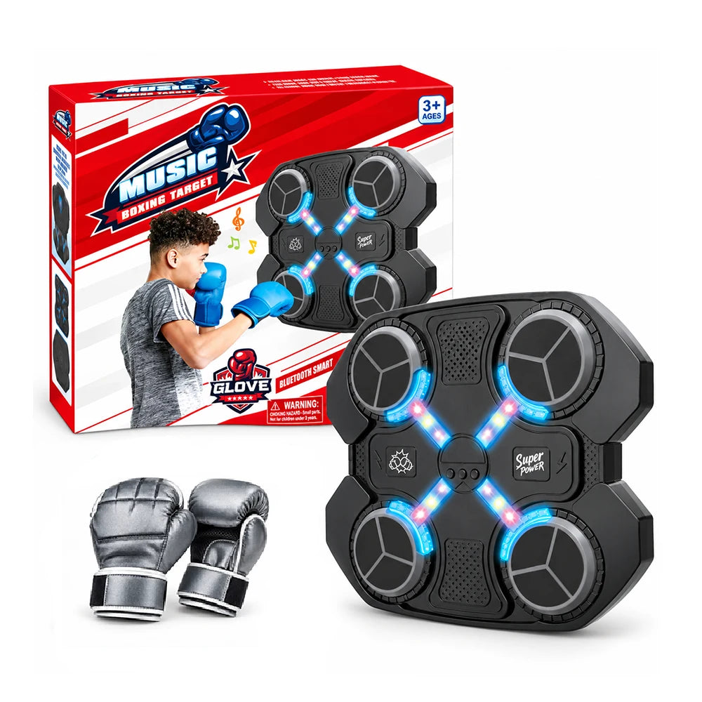 Set de box pentru copii cu țintă electronică muzicală și mănuși (59509)