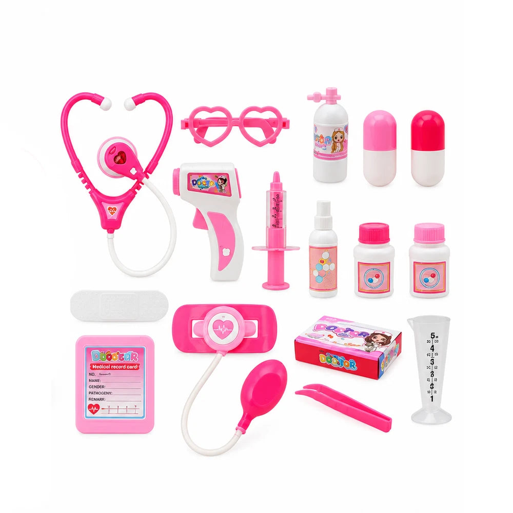 Set de doctor pentru copii cu lumini, roz (22827)