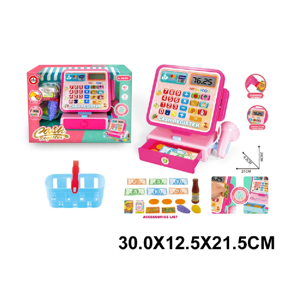 Casă de marcat pentru copii cu scanner, calculator și accesorii (13610)