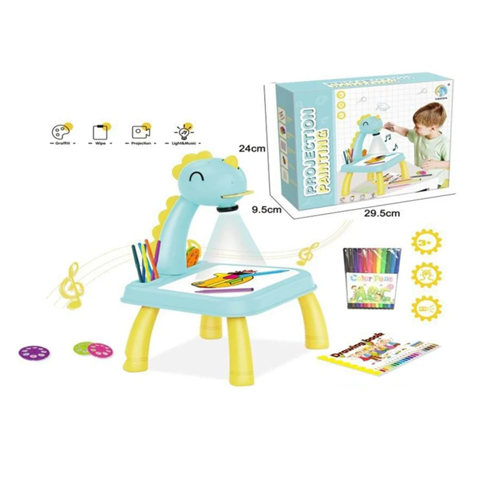Măsuță de desen cu proiector, lumină și muzică, Dinozaur (36320)