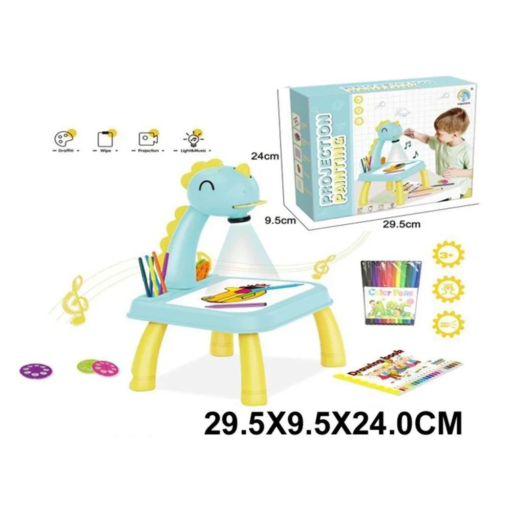 Măsuță de desen cu proiector, lumină și muzică, Dinozaur (36320)