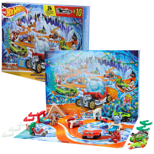Calendar Advent Hot Wheels, 10 mașinuțe 1:64 și 14 accesorii SKU: JLG41