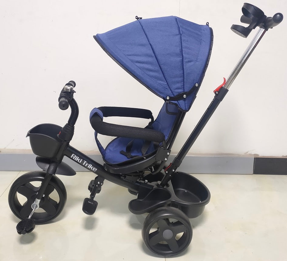 Tricicletă-cărucior cu funcție de rotire a scaunului, material ECO