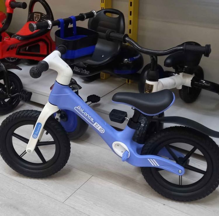 Bicicletă fără pedale pentru copii, 12′, albastră (28369)