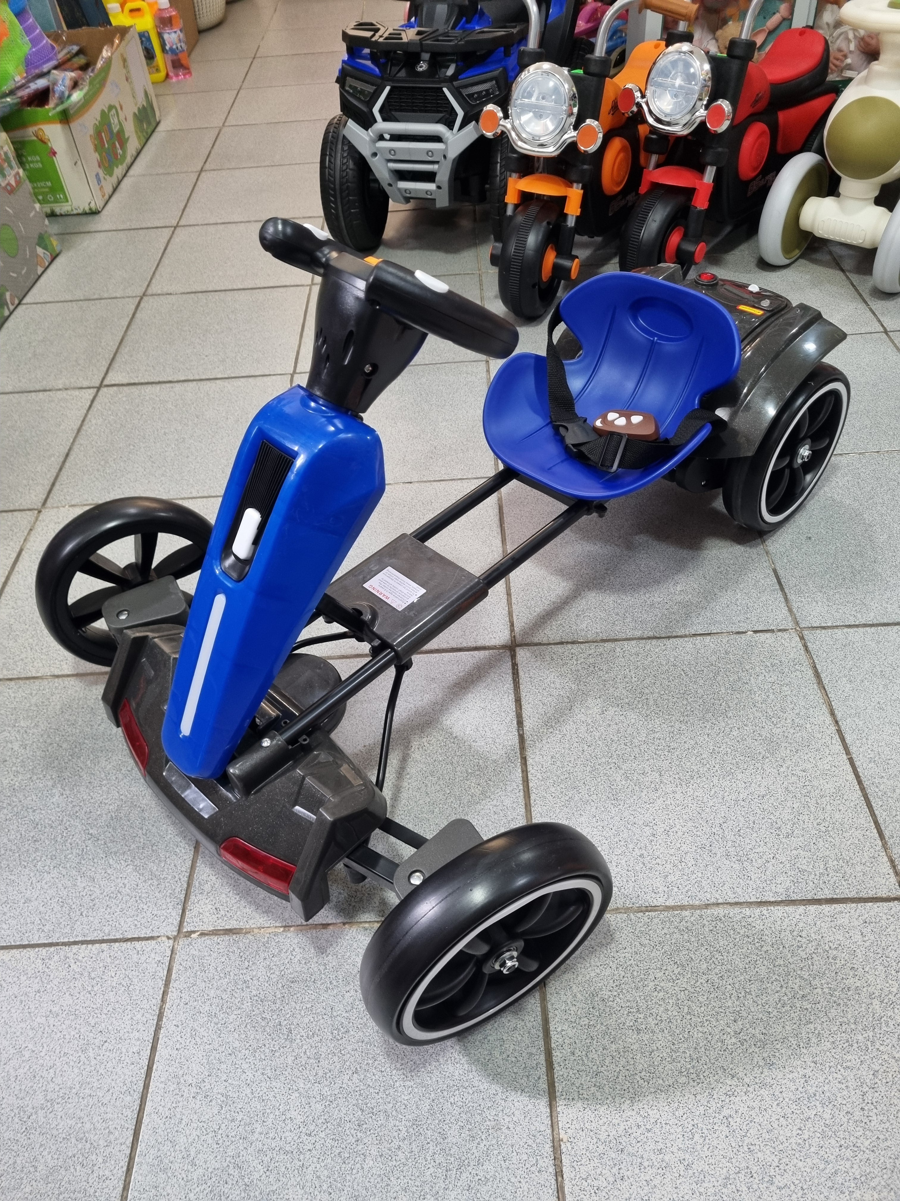 Kart electric pentru copii cu telecomandă, albastru (18522)